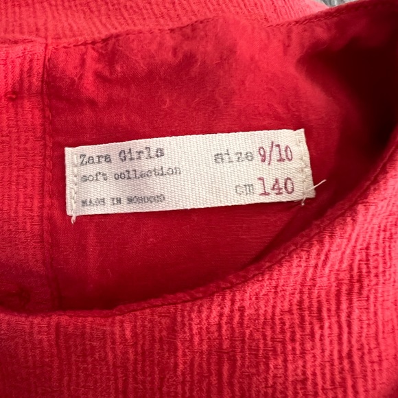 Zara red mini dress with a bow and short sleeves. Small girl size 9/10 - Picture 6 of 6